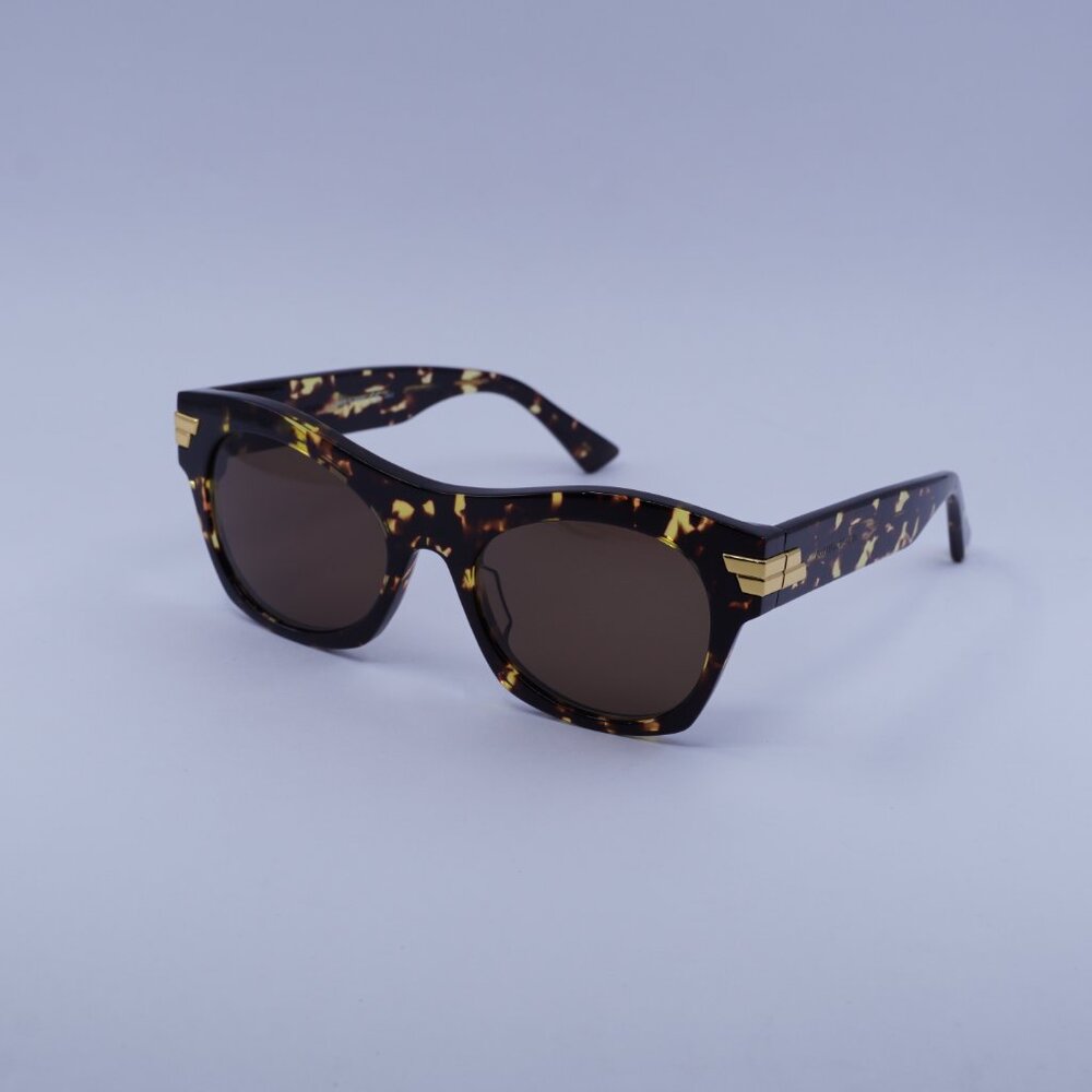 Bottega Veneta BV1103S 002 Sunglasses Havana Square Frame, Brown Lenses